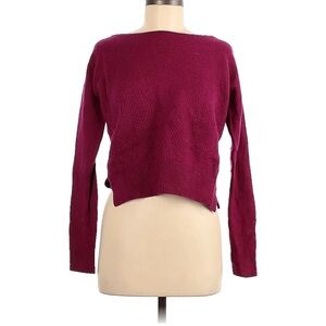 Loft wool raspberry pink waffle knit sweater size medium